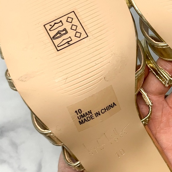 NEW Nicole Miller Metallic Strappy Sandal Heels 10 - Picture 9 of 10